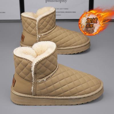 Высокие зимние ботинки Мужские Женские Теплые Плюшевые Парные Зимние Хлопковые Ботинки Уличные Слипоны Ботильоны Толстая Подошва Платформа Повседневная Обувь