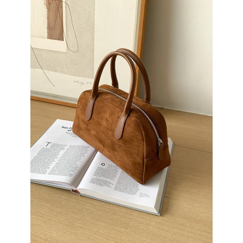 Handbags Women Designer Fashion Deluxe Retro Boston Plush Bag