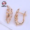 Leaf Clip Earrings For Women Fashion Cubic Zirconia Round Stud Earrings Jewelry For Wedding Party Gifts