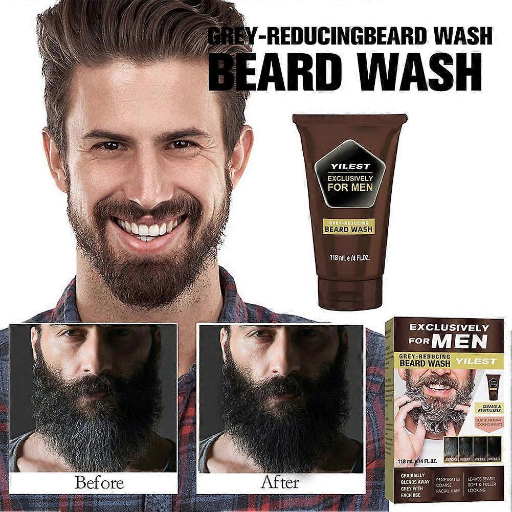 Cujmh Men's Beard Wash - Gentle Cleansing Beard Shampoo with Nutrient-Rich Extracts and Conditioning Agents, 118ml