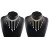 Necklace Prom Rhinestone Women Party Necklace Symmetric Hollow Out Stainless Luxury Exquisite Bride Wedding Queen Neck Decoration Jewelry Neck