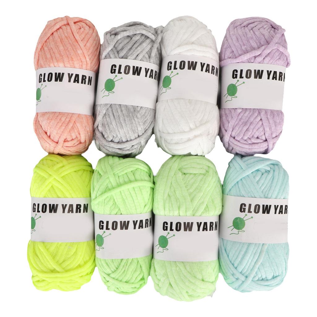 8 Rolls Luminous Yarn DIY Hand Knitted Glow In The Dark Luminous Crochet Yarn for DIY Arts Crafts