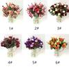 21 Head 1 Bouquet Artificial Rose Flower Leaf Concise Home Wedding Decoration