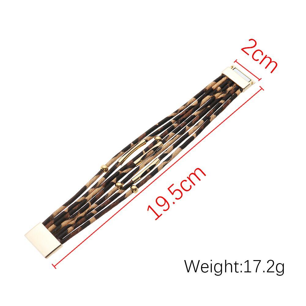 Women Jewelry Leopard Leather Bangle Wide Wristband Bracelets & Bangles Magnetic Clasp Bracelet