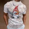 Забавный принт Санта-Клауса на Рождество футболки 3D свободные топы футболки мужские рубашки летние праздничные повседневные мужские рубашки с круглым вырезом Harajuku одежда
