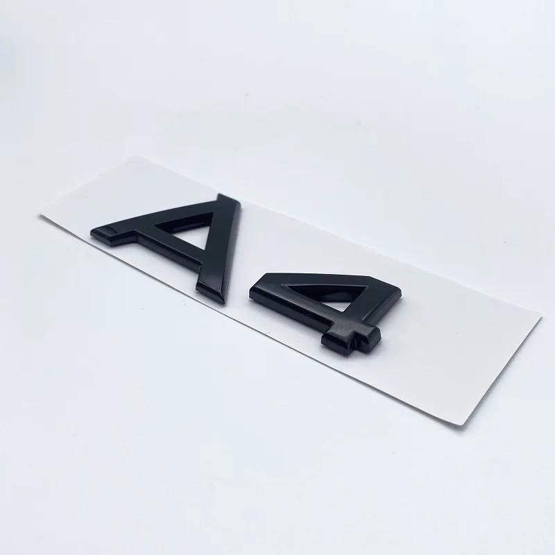 2026 Hot 3D ABS Chrome Glossy Black Letters Numbers Emblem for Audi A3 A4 A5 A6 A7 A8 Q2 Q3 Q5 Q7 Car Trunk Lid Nameplate Badge Sticker