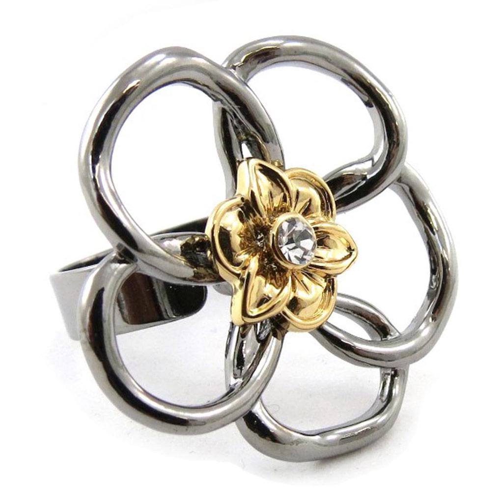 Les Trésors De Lily [J2757] - Дизайнерское кольцо «Флора» серое золото