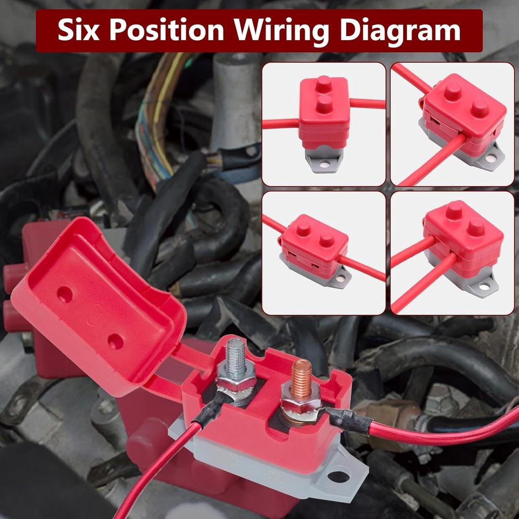 Auto Reset Circuit Breaker, Stud Type Circuit Breakers With Cover, 12V - 24V DC 30 Amp For RV Marine Boat Trolling, Car Engines And More 4PCS