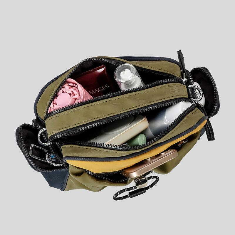 Fashion Contrast Color Single Shoulder Crossbody Bag Women's Lightweight Outdoor Handbag Men's Casual Cargo Wind Mobile Phone Bag