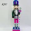Christmas Nutcracker Ornament Wooden Figurine, Hand Painted Soldier Ornament, Bright Decorative Color Statue for Holiday Home Desktop Fireplace