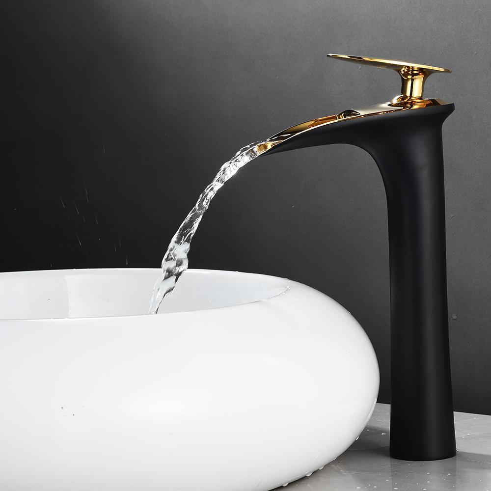 Basin Faucets Modern White Bathroom Faucet Waterfall Faucets Single Hole Cold and Hot Water Tap Basin Faucet Mixer Taps 855924