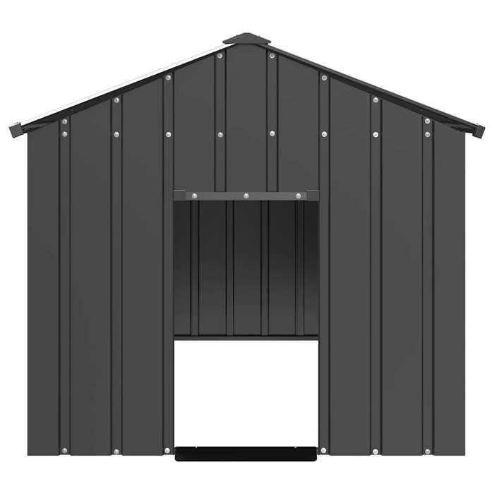 VidaXL Dog Niche with Black Roof 114x202x101 Cm Galvanized Steel, Dog Cage, Dog Shelter, Pet Cage for 4100921