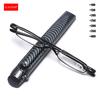 Portable Magnifing Reading Glasses Men Narrow Metal Frame with Pen Case Ultra-thin Women Plus Presbyopia Glasses +1.0