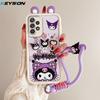 KEYSION Cute Ear 3D Cartoon Case for Samsung A52 5G A52S 5G with Bracelet Soft Silicone Shockproof Phone Cover for Galaxy A32 4G