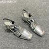 Женские босоножки с квадратным носком на среднем каблуке, дизайнерская обувь для женщин, тренд 2025 года, новые шлепанцы, осенние туфли-лодочки, удобные туфли-лодочки Mujer Zapatillas