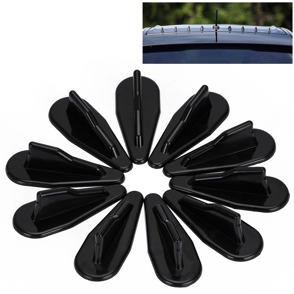Universal EVO-Style ABS Roof Shark Fins Spoiler Wing Kit Vortex Generator 10pc Car Accessories