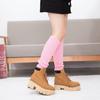 Women's Autumn Winter Warm Knitted Wool Leg Warmers Ladies' Fashion Fluorescent Color Leg Sleeves Korean Style Slouchy Socks