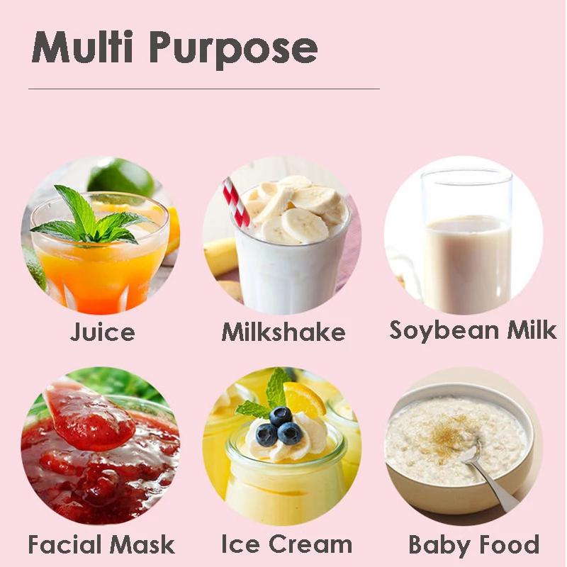 Портативный блендер, электрический USB-миксер, соковыжималка, 500 мл, мини-процессор для приготовления смузи, ручная личная соковыжималка для фруктов, соковыжималка