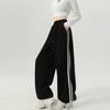 Women's Y2K Striped Drawstring Casual Pants Sweatpants Jogging Wide Leg Track Pants For Women Streetwear Trousers
