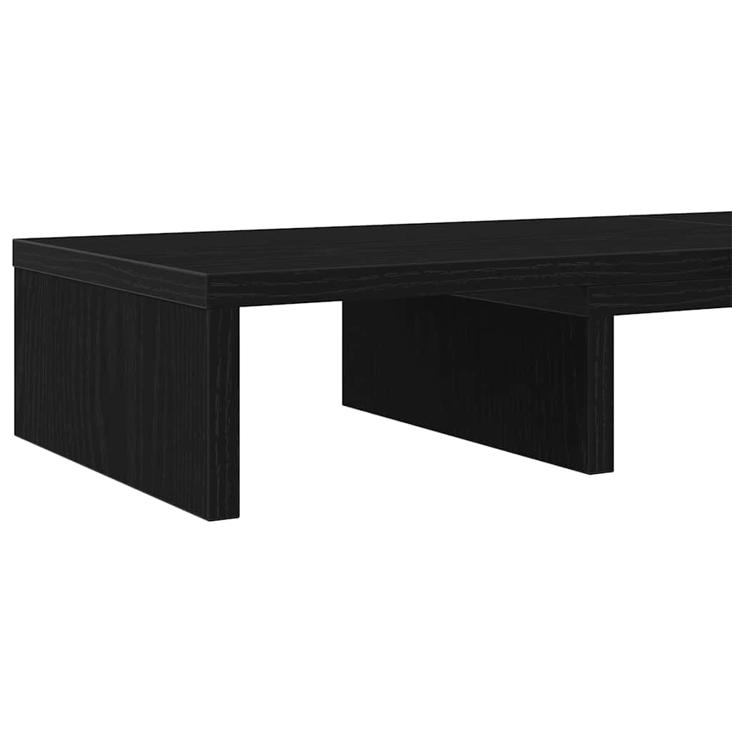 Monitor Stand Adjustable Black Oak Look 80x24x10.5 cm