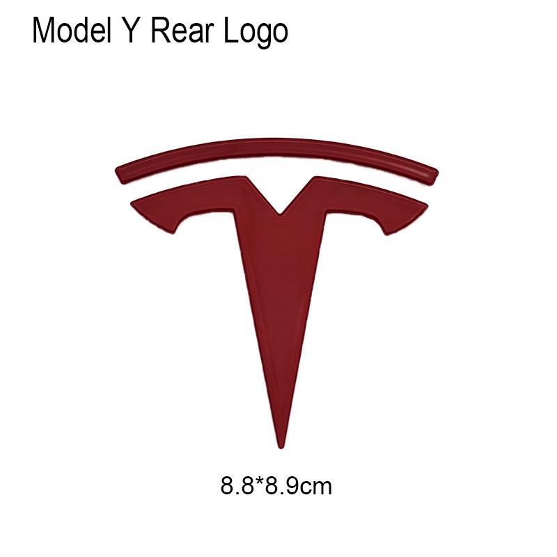 UBLM4 3D ABS Car Front Head Hood Emblem Rear Trunk Badge Sticker For Tesla Model 3 Model Y Replacement Decoration Decals Accessories