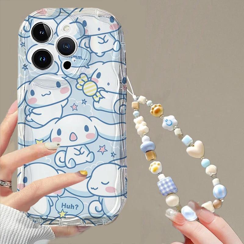 Чехол для OPPO Realme C85 Pro C83 C65 C67 16 15 14 13 Pro C55 C35 C71 C65 C63 C53 5G Милый браслет с Синнамороллом Прозрачный чехол