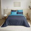 Complete Pack 6 Pieces Navy/Turquoise Reversible Duvet Cover for Bed 180 X 200 Cm "King Size"