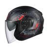 Мотоциклетный шлем OGK KABUTO Jet EXCEED DARKNESS Flat Black Red (Размер S)