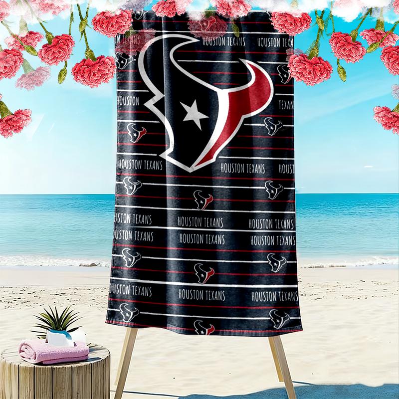 Houston Texans Print Beach Towel, Large Soft Quick Dry Towel for Beach Camping Swimming
