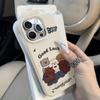 Cute Cartoon Dog Animals Phone Case For iPhone 16 Pro Case iPhone 15 14 11 12 13 Pro Max 16 Plus Soft Leather Shockproof Cover