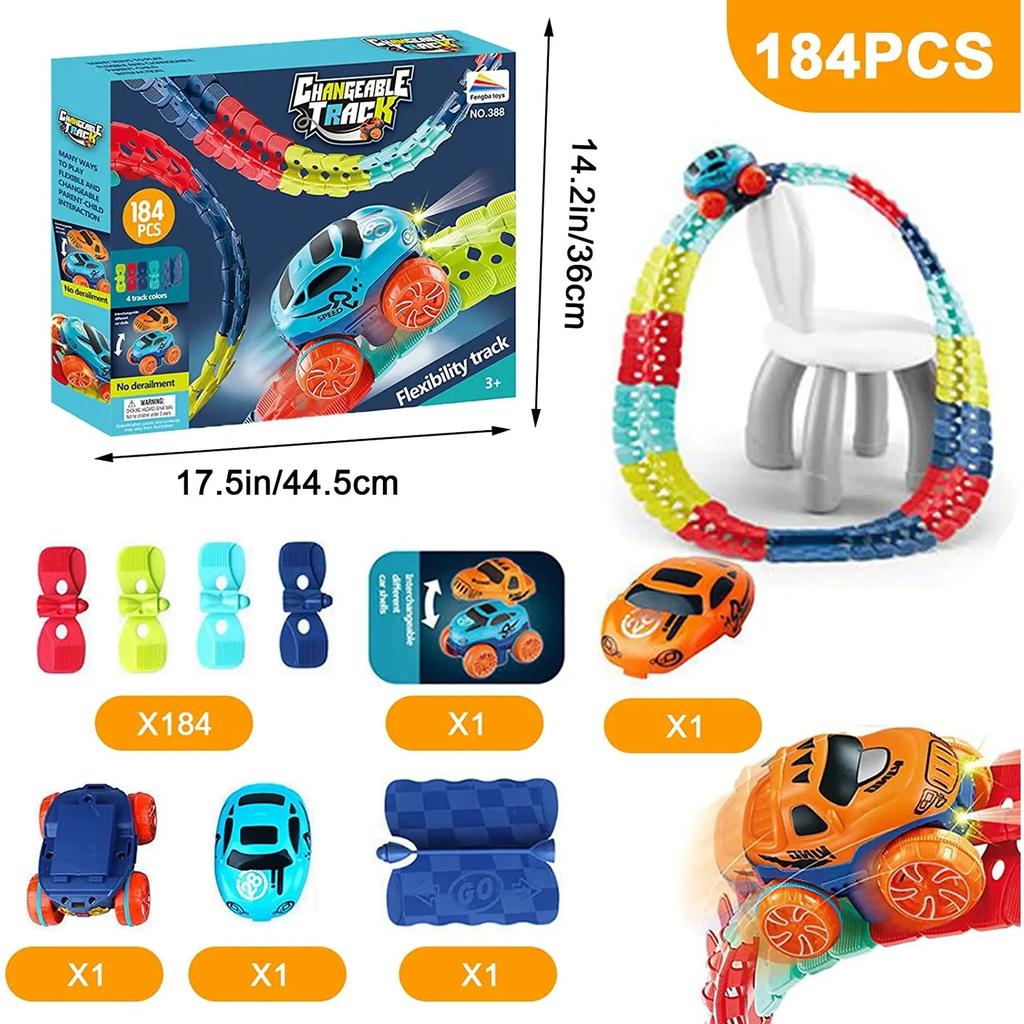 Новый набор для гоночных трасс Zero Gravity Car, гоночные трассы для детей со светодиодной подсветкой, гибкие волшебные гоночные трассы, игрушки, подарки
