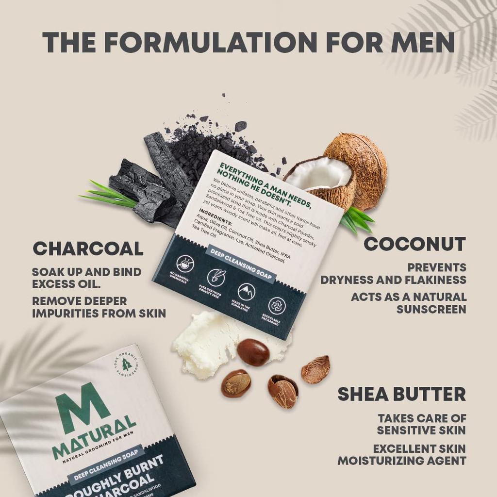 Полностью натуральное твердое мыло ручной работы Matural для мужчин, крепко заваренный кофе с пользой кофе, ванилью и сливочным кокосом - 120 г