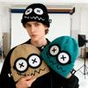 Autumn and Winter Wacky Cute Cartoon Big Eyes Pattern Knitted Mao Line Hat Men Women Candy Color Keep Warm Ear Protection Knitted Hat