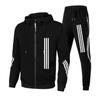 Women's Zipper Sports Suit Athletic Tracksuit Zipper Hoodies Sport Suits Hooded Jacket and Sweatpants 2 Pieces Set