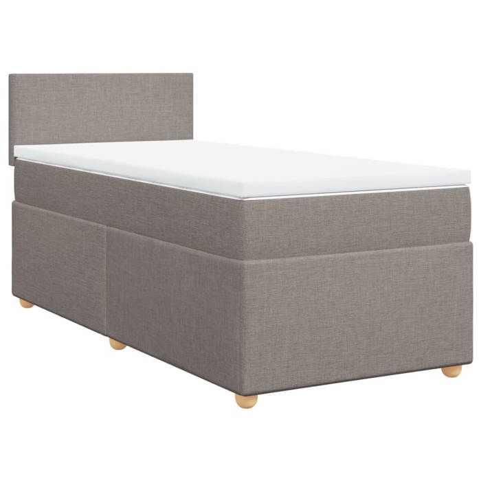 VidaXL Bed Slat Base with Mattress Taupe 90x200 Cm Fabric 3286560