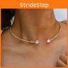 Contemporary Heart Shaped Rhinestone Choker Necklace Stylish Alloy For Women Fashion
