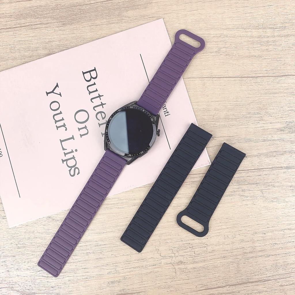 18mm 20mm 22mm Magnetic Band for Samsung Galaxy Watch 7 6 5 4 40mm 44mm 5Pro 6Classic Silicone Strap for Huawei Watch GT5 GT5 Pro 46mm Xiaomi
