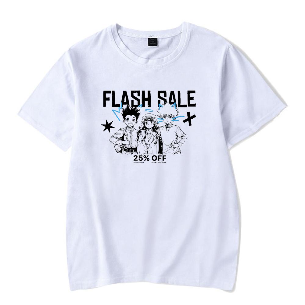 Punk Anime Hunter x Hunter Washed T-shirts Mens Cotton Clothing Graphic Manga Harajuku Tees Unisex Summer Top Male Streetwear