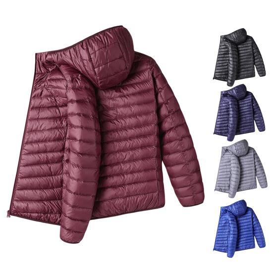 Мужское зимнее хлопковое пальто с капюшоном, длинным рукавом, однотонное, легкое, с карманами, верхняя одежда для холодной погоды