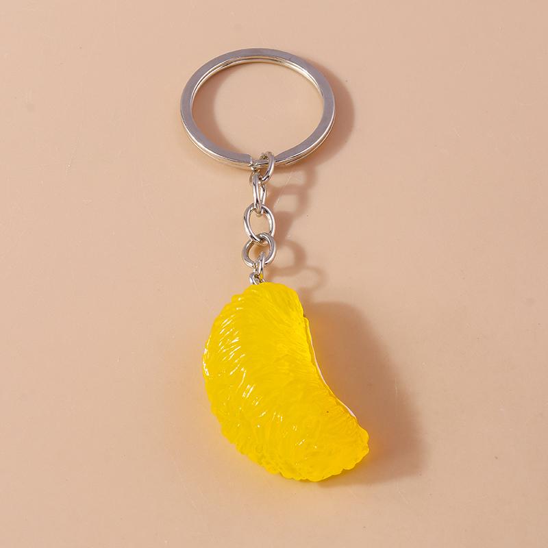 Cute 3D Orange Keychain Simulation Fruit Food Key Ring Pendants for Women Girls Handbag Decor DIY Jewelry Gifts