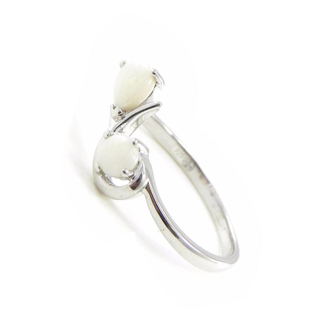 Les Trésors De Lily [I8851] - Silver Ring 'Opal Goddess' Silvery White (rhodium-plated) - 15x10 Mm