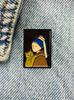 New Enamel Pin Lady with Pearl Earring Jan Vermeer Metal Plug Gift Birthday 1 Piece