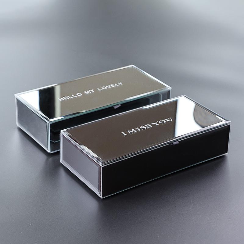 Стеклянная шкатулка для украшений Маленькое кольцо Ожерелье Браслеты Серьги Шкатулки для украшений Органайзер Бархатные женские аксессуары Разделитель Индивидуальное хранение