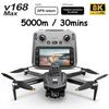 New V168 MAX FPV Drone Professinal Camera 8K Wide Angle GPS Dron Localization 4-way Obstacle Avoidance LCD Screen RC Quadcopter Toys