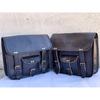 Motorcycle Side Saddlebags Black Leather 1Pair Side Pouch Saddle Panniers 2Bags