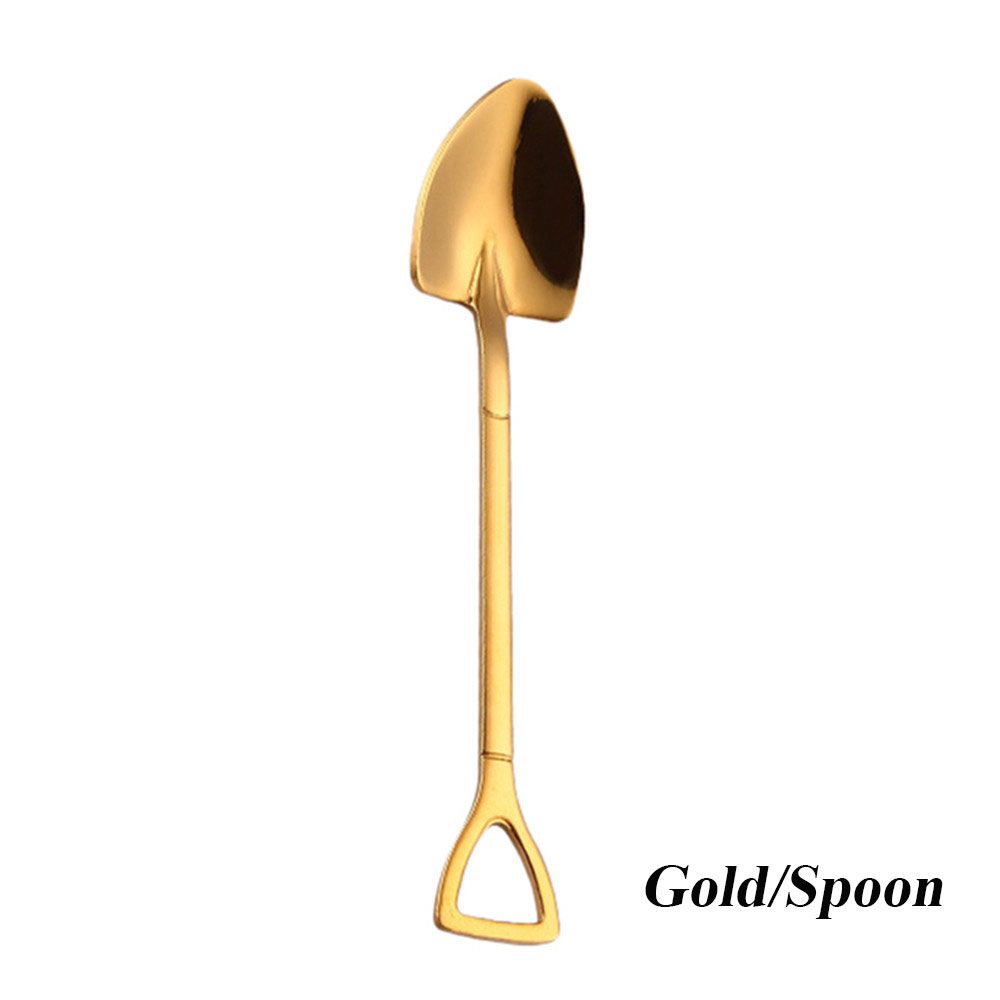 New Long Handle Kitchen Ice Cream Stainless Steel Spoon Fork Shovel Shape