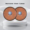 2Pcs Alloy Leather Car Coaster For Volkswagen GTI Golf Polo 6 7 Passat VW CC Tiguan T-ROC Water Cup Mat Anti-slip Pad Accessorie zj1