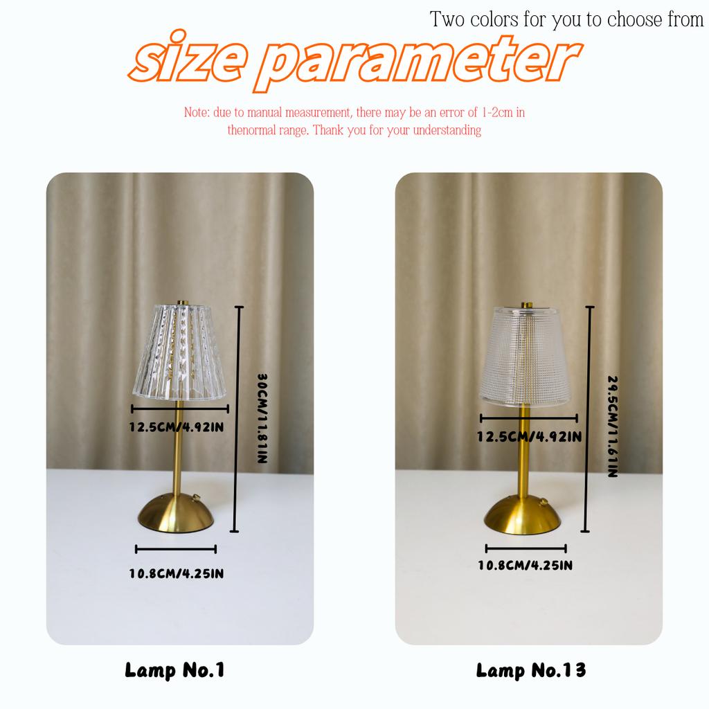 Регулируемая светодиодная хрустальная настольная лампа, сенсорное управление, регулировка трех цветов, с USB-зарядкой для домашнего декора и ночного освещения