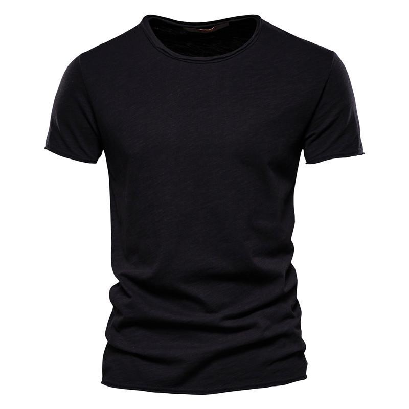 Summer Men's Solid Bamboo Cotton V-Neck T-Shirt - Hot Selling European & American Style