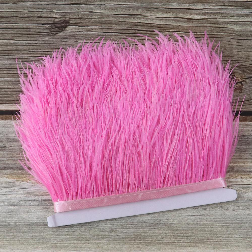 10 Meters Fluffy Colored Ostrich Feather Trim Ribbon 8-10Cm Natural Plumes Sewing Trimmings For Dress Clothing Decoration Crafts